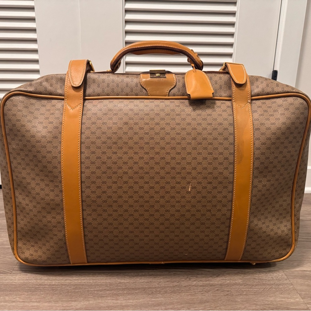 Vintage Gucci Monogram Brown Travel Bag